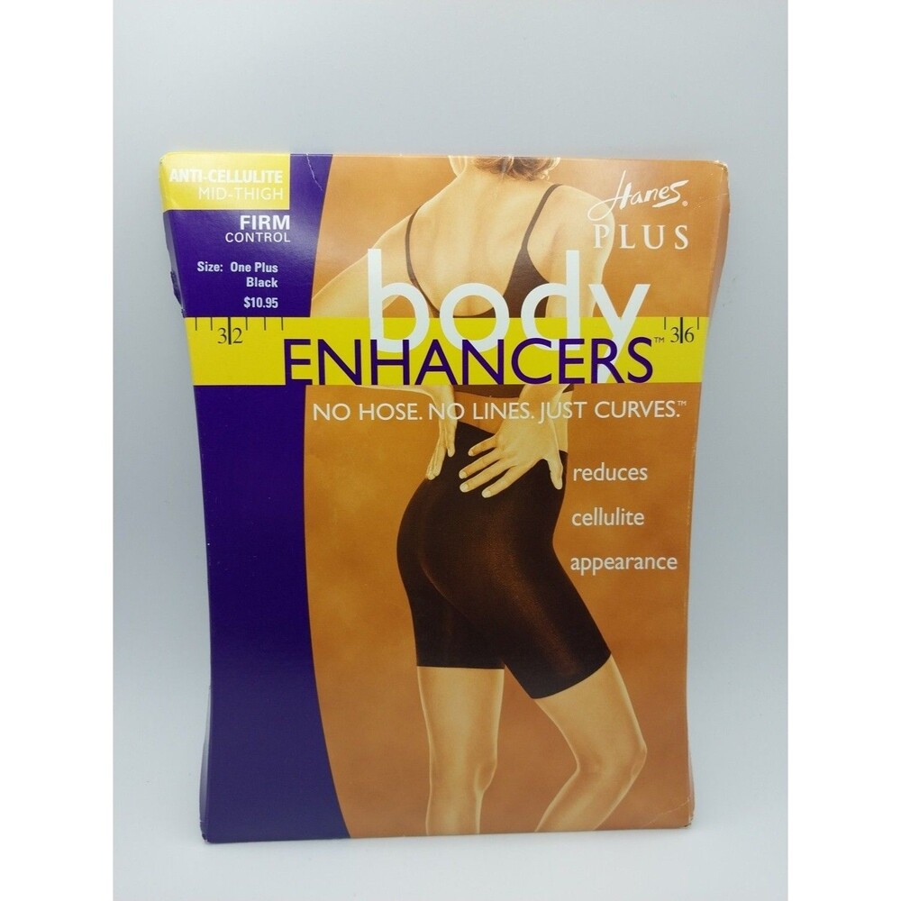 Vintage Hanes Body Enhancers  One Plus Black No Hose No Lines Just Curves